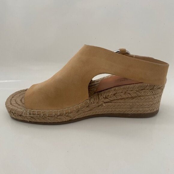 RAG & BONE Calla Dune Tan Suede Buckle Wedge Sandals Sz 37 / US 7-7.5 - Picture 13 of 16